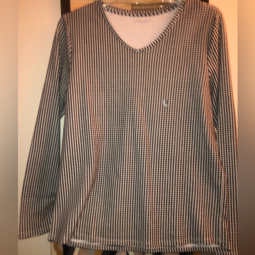 NWOT Laura Scott Cotton houndstooth Top S